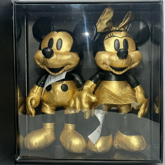 Disney Other - Disney 50th Anniversary Gold Luxe Mickey and Minnie Plush Limited Release